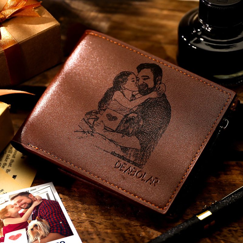 Men’s Custom Photo Engraved Wallet | Father’s Day Gift