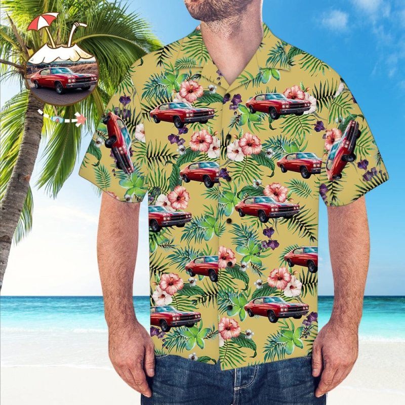 Custom Hawaiian Shirts With Car Photo Gifts for Husband – Flower