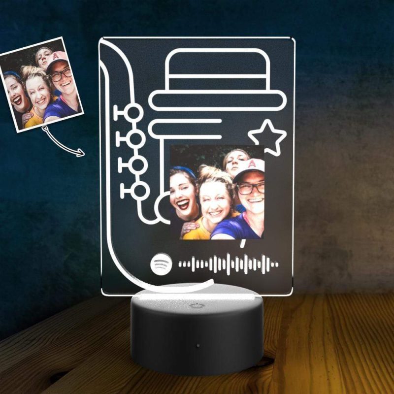 Custom Song Plaque Lamp 7 Colors Anniversary Gifts for Music Lovers