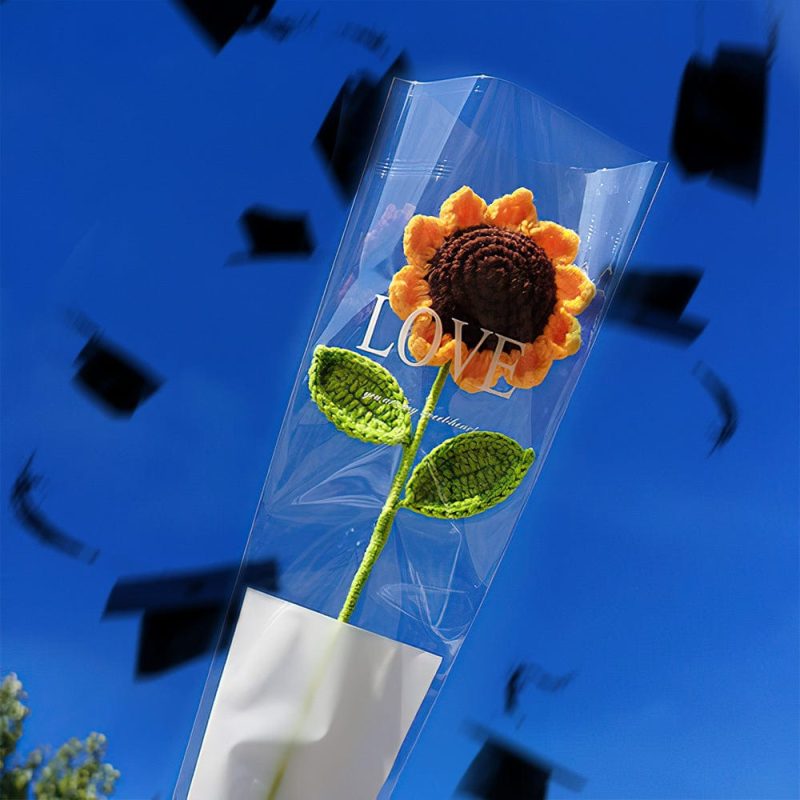 Graduation Gift Handmade Knitted Flower Crochet Flower Gift for Friend