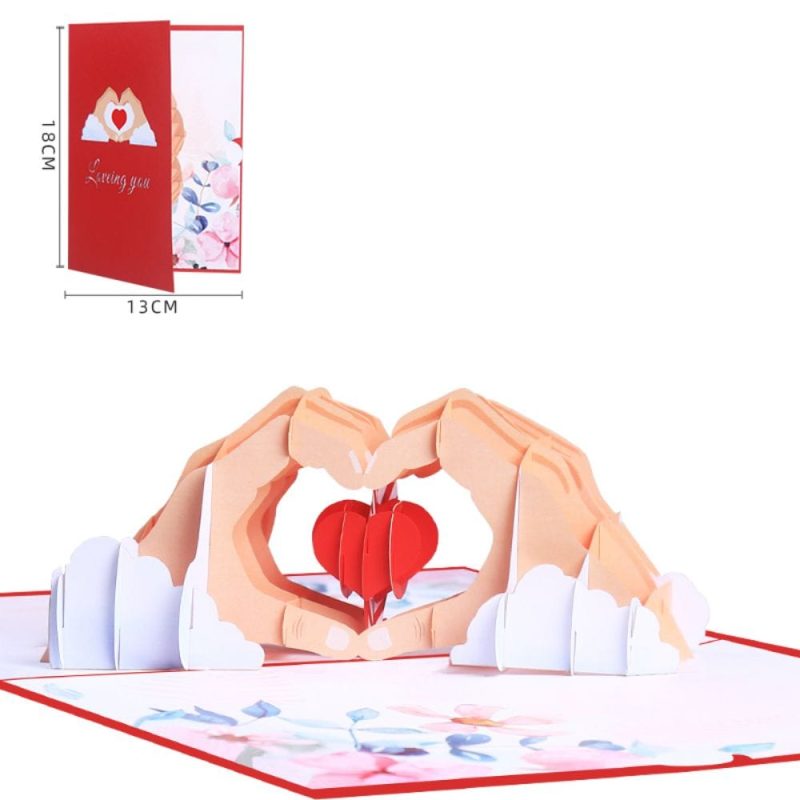 3D Creative Valentine’s Day Pop Up Card Love In Hand Palm Pop Up Greeting Card