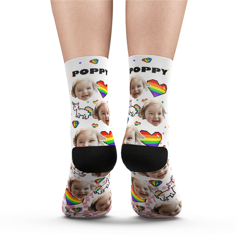 Custom Photo Socks Pride Face Mash Socks with Text