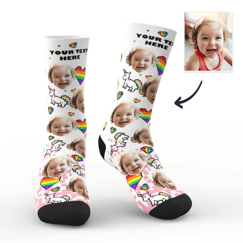 Custom Photo Socks Pride Face Mash Socks with Text