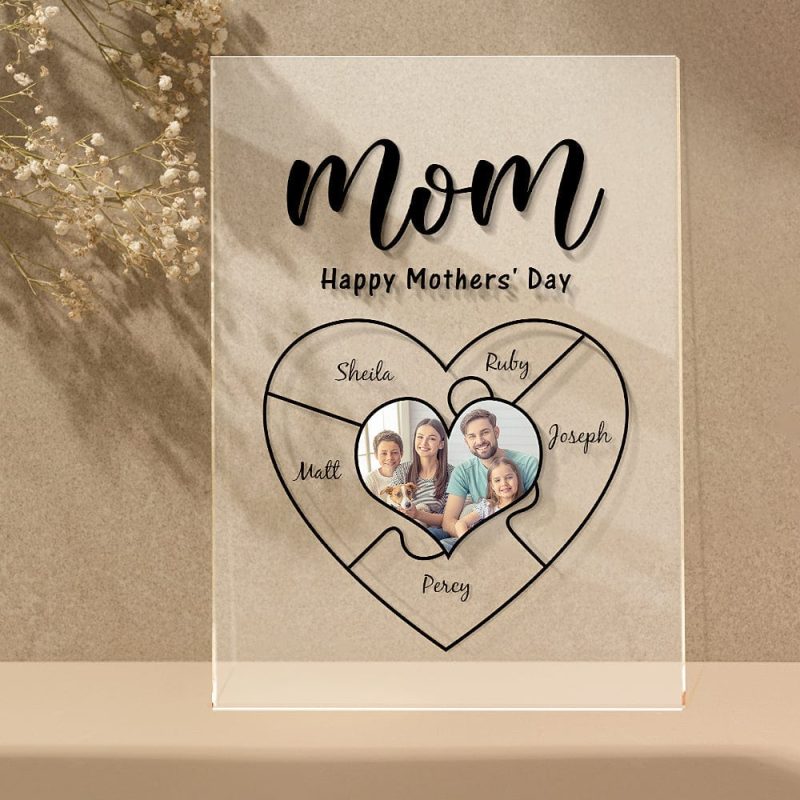 Engraved Name Plaque For Mother’s Day Custom Photo Keychain Best NightLight Gift For Mom