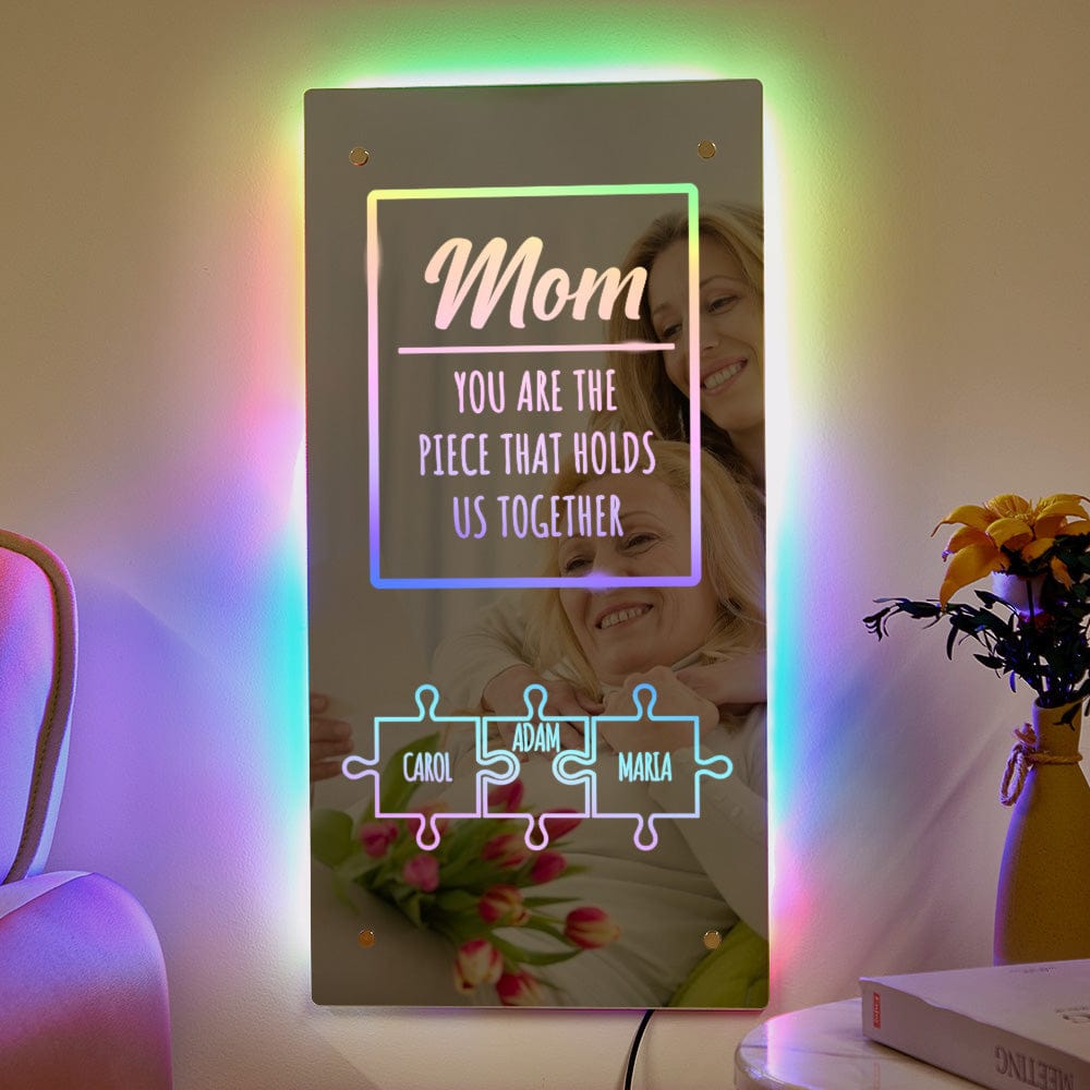 Personalized Name Mirror Light Mom Puzzle Family Gift - Image 4