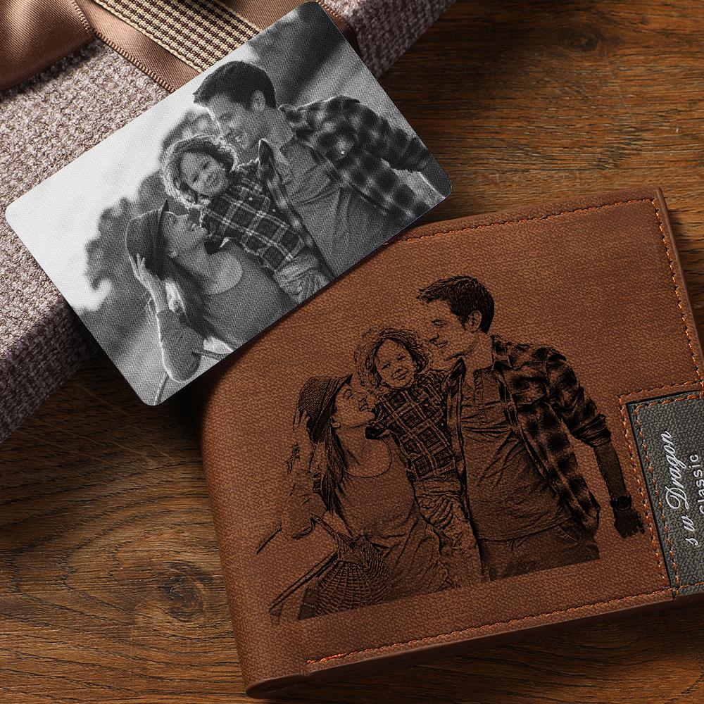 Custom Photo Wallet Insert Card Black - Image 2