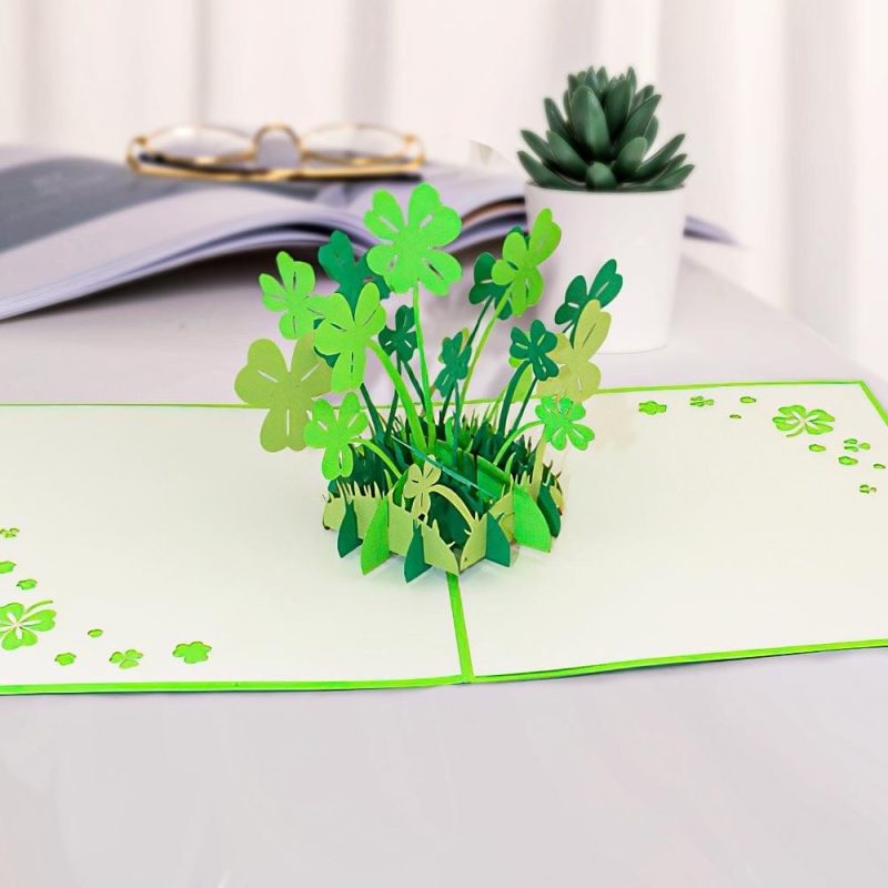 3D Pop Up Greeting Card Happy St.Patrick’s Day Clover Gifts