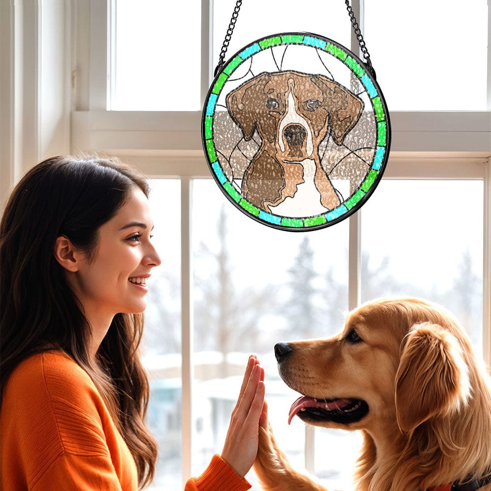 Personalized Pet Portrait Stained Glass Suncatcher Memorial Gift for Pet Lovers - Image 2
