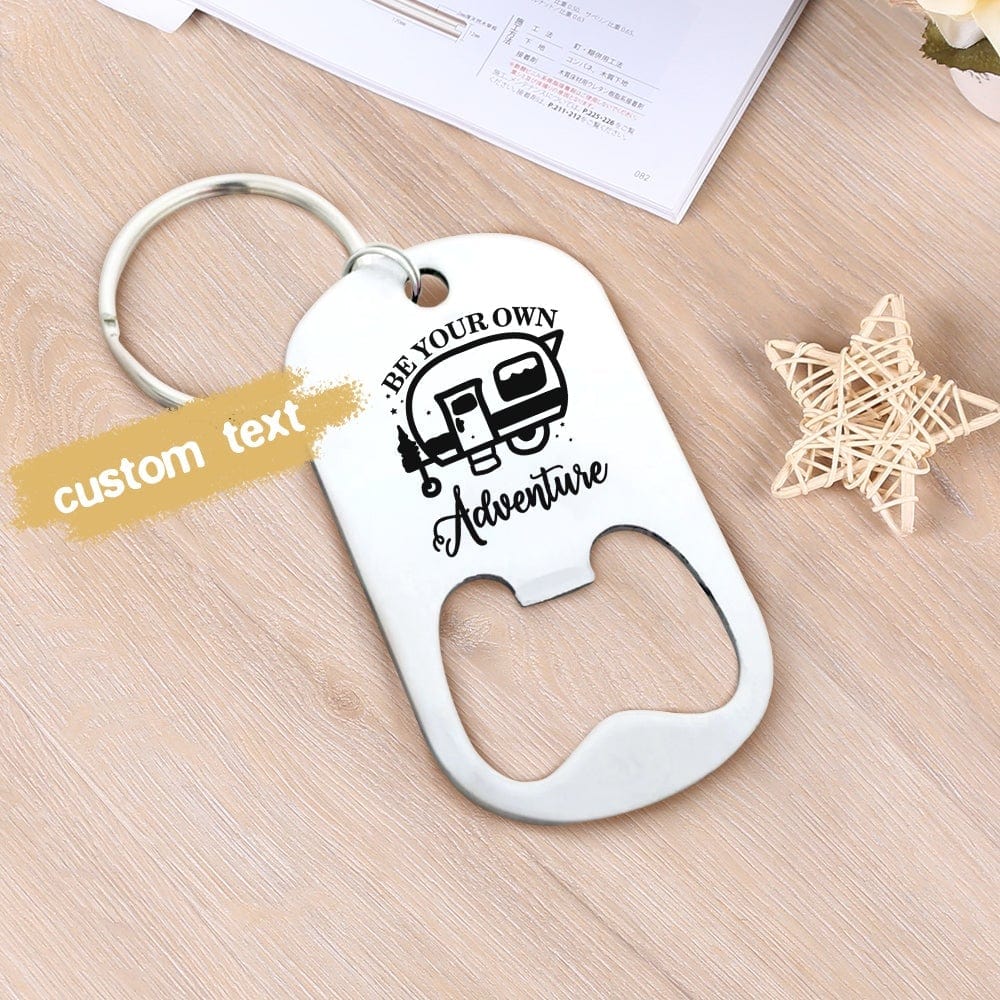 Adventure Keychain Bottle Opener Keyring Custom Keychain Gift For Valentine's Day