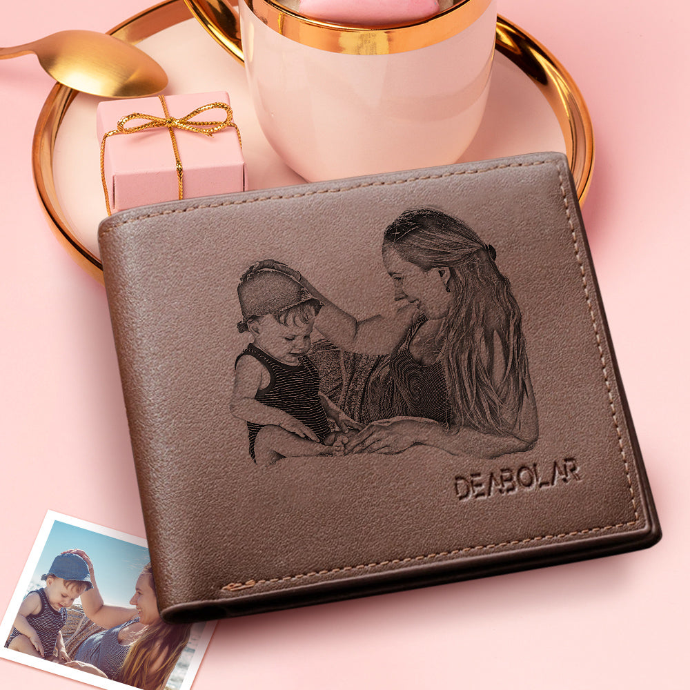 Best Gift Choice Custom Men's Photo Wallet Brown - Gift From Her
