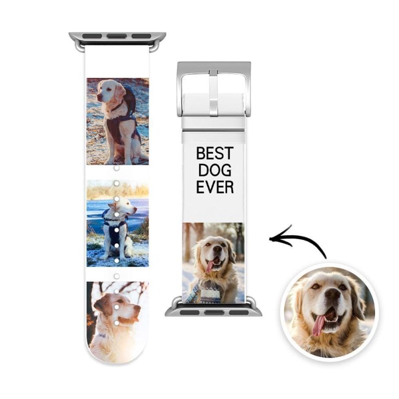 Custom Apple Watch Band Custom Pet Photo Apple Silicone iWatch Band Valentine’s Gifts For Pet Lovers