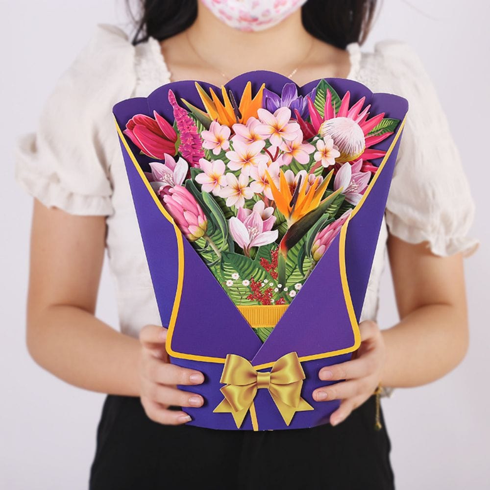 Heaven Bird 3D Pop Up Greeting Card Flower Bouquet Pop Up Card - Image 2