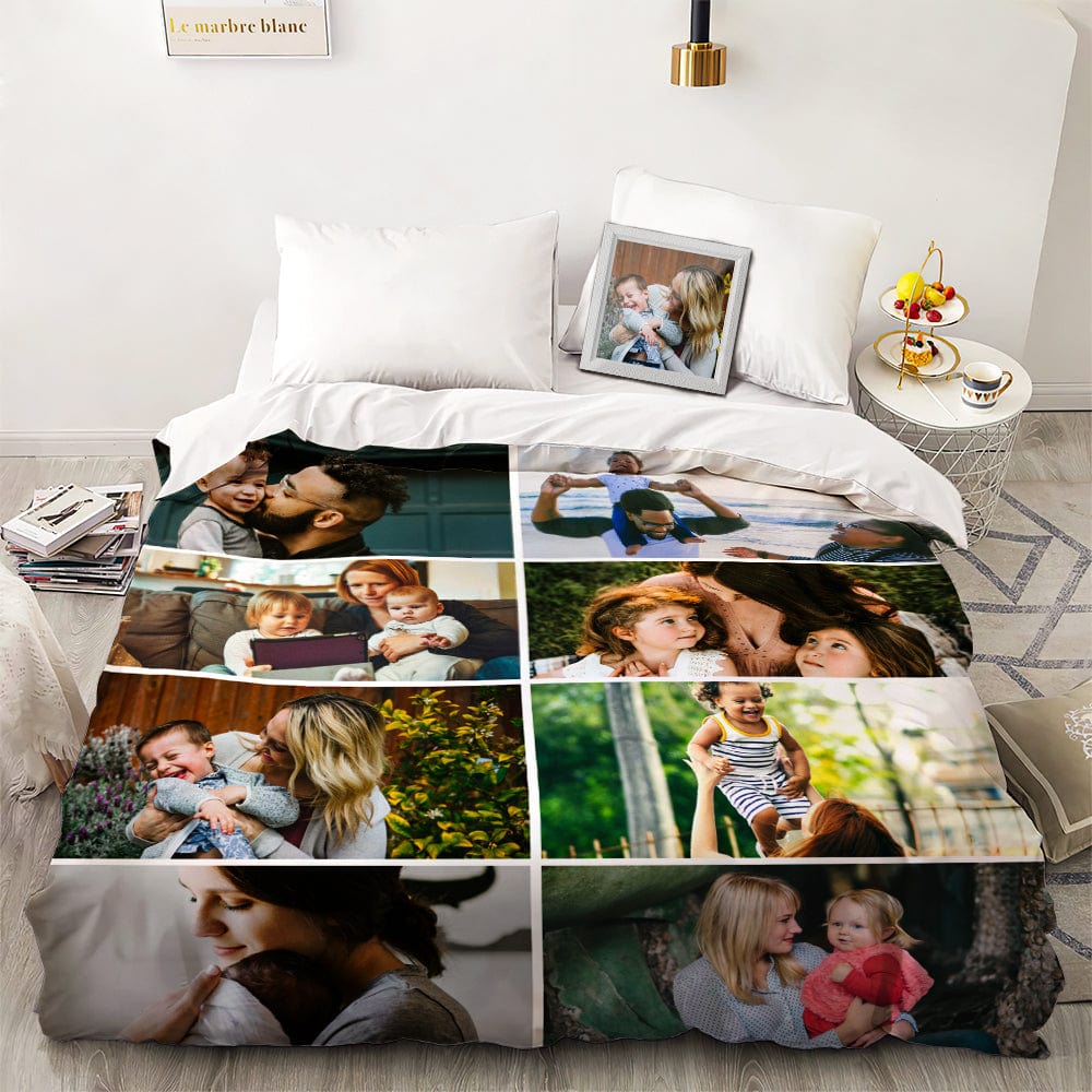 Custom Bed Sheet With Photos Mother's Day Gifts 1-9 Photos - Image 2