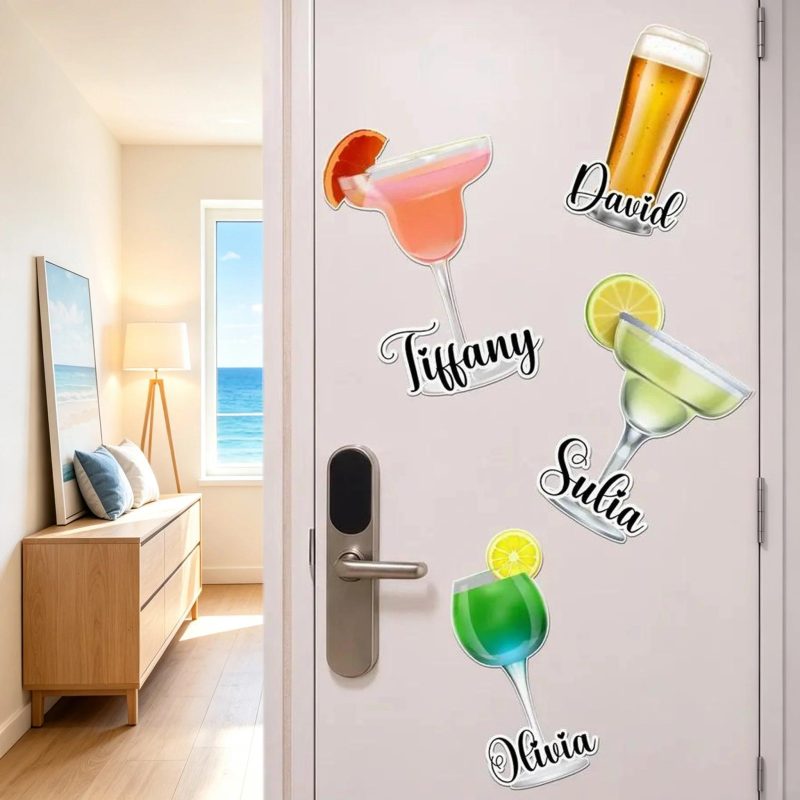 Cocktail & Beer Personalized Acrylic Magnet for Cruise Door Decor Unique Gift for Friends