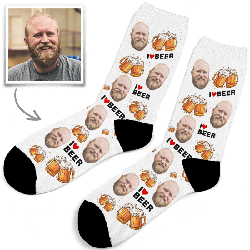 Custom Face Socks Beer Gifts For Beer Drinkers