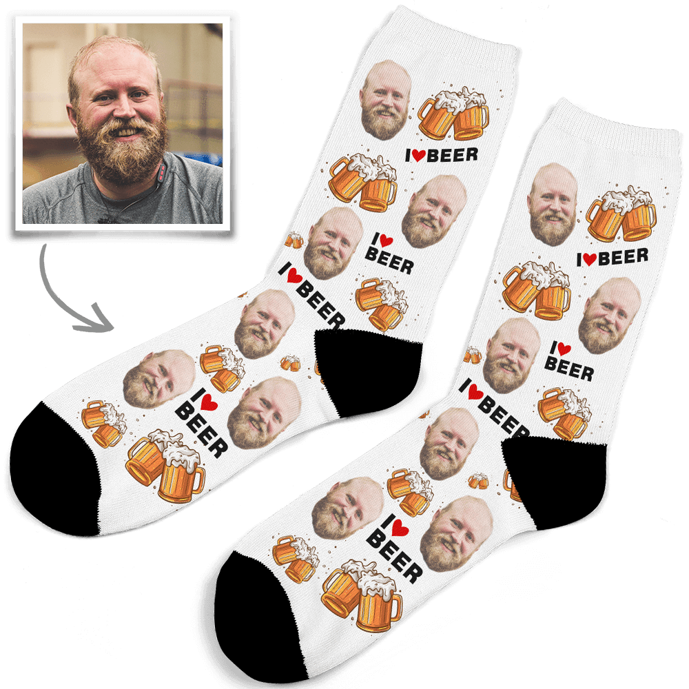 Custom Face Socks Beer Gifts For Beer Drinkers