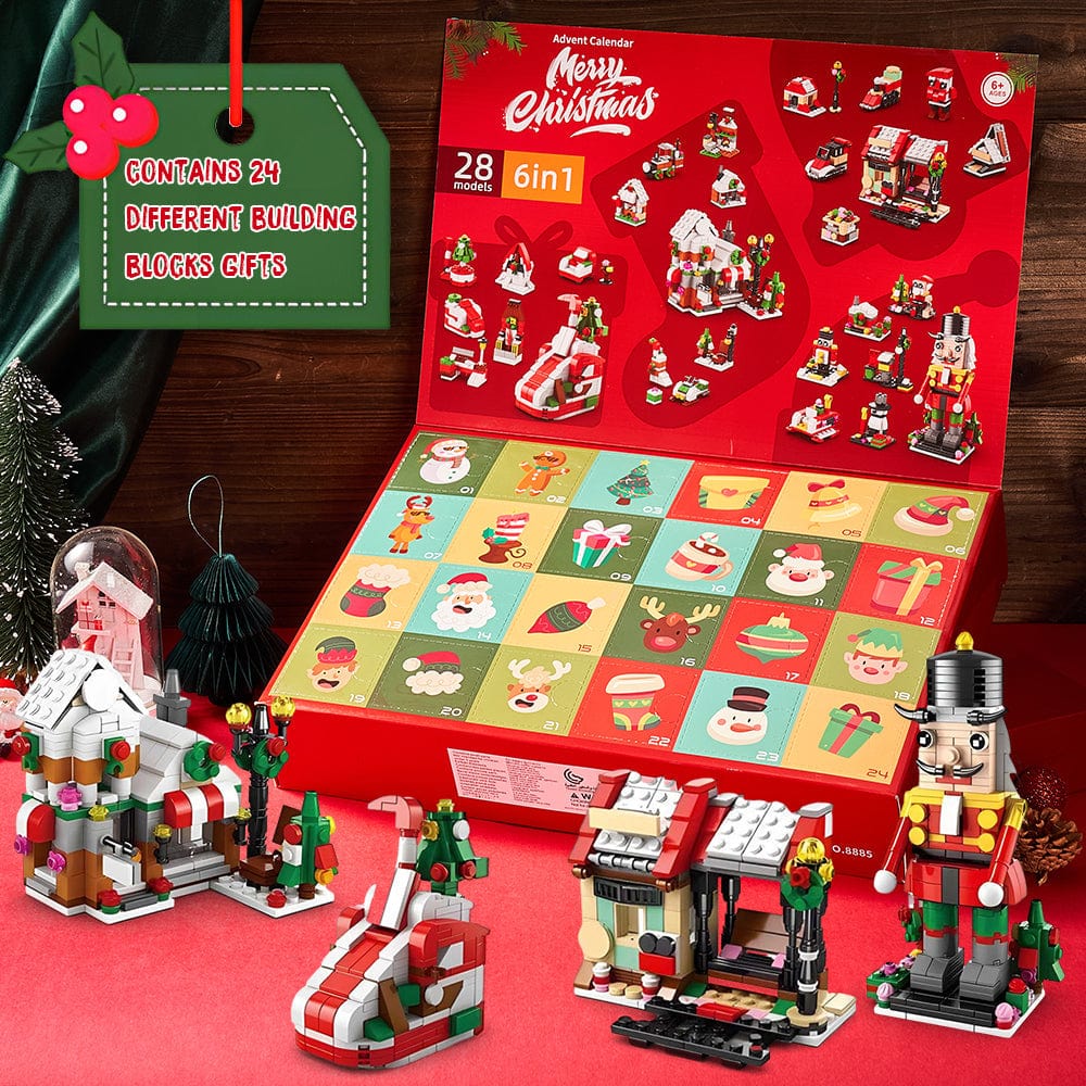 Christmas Brick Figures Surprise Blind Box 24 Calendar Countdown Gift Box Nutcracker Brick Figures Blind Box