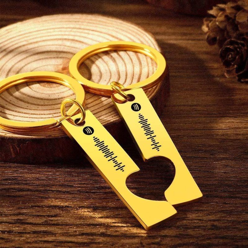 Personalized Keychains Song Keychain Music Code Keychain Gifts for Him