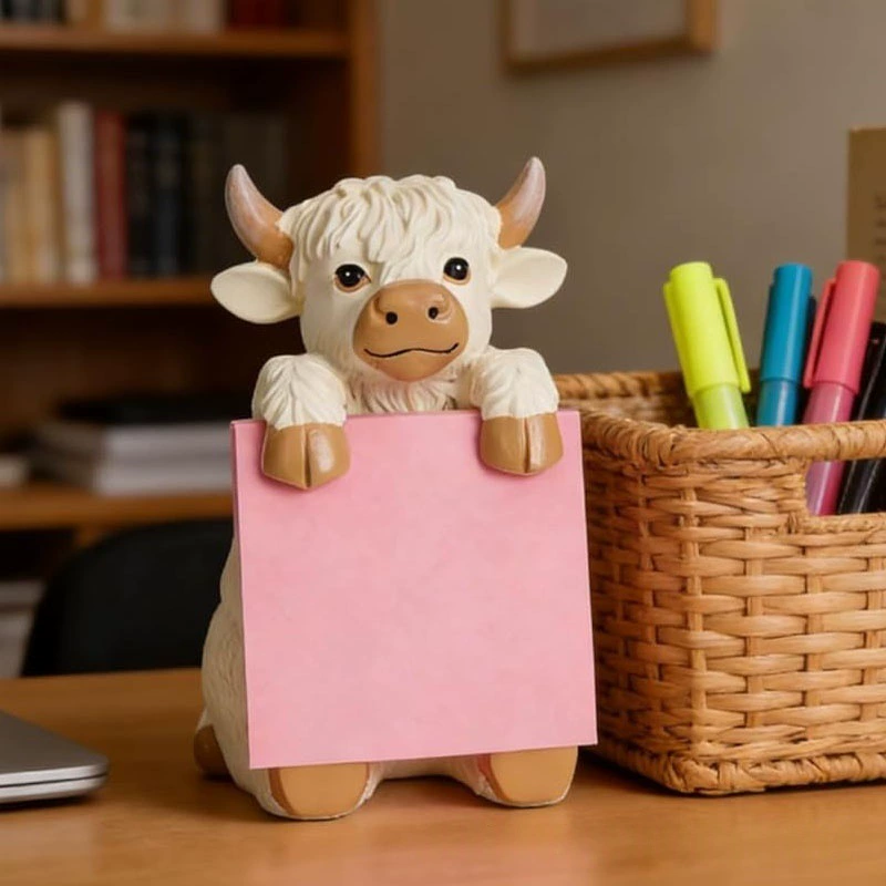 Highland Cow Pop-Up Sticky Note Dispenser Desk decor For Office Gift for Teachers