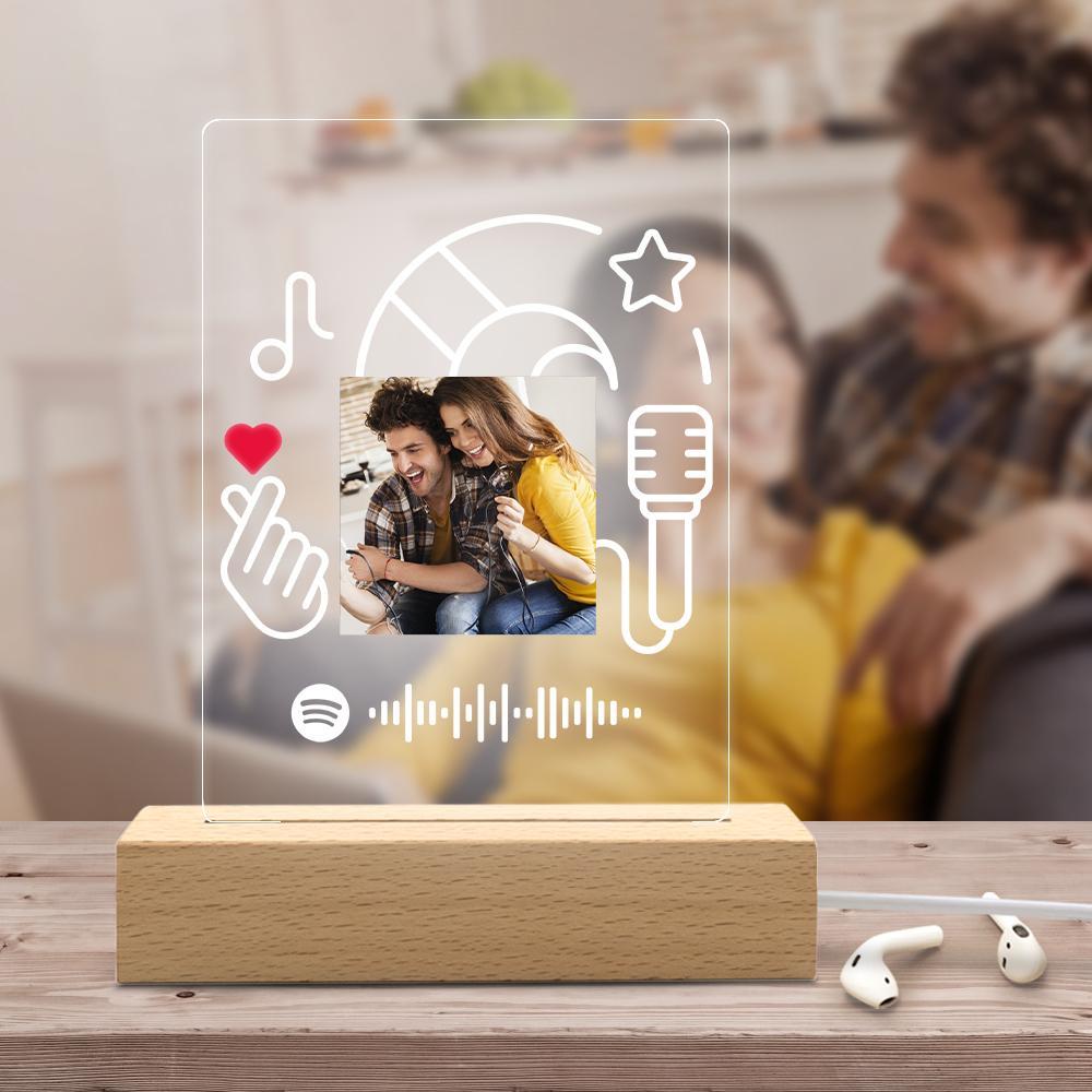 Spotify Night Light Personalized Spotify Media Player Night Light Valentines Day Gifts - Image 2