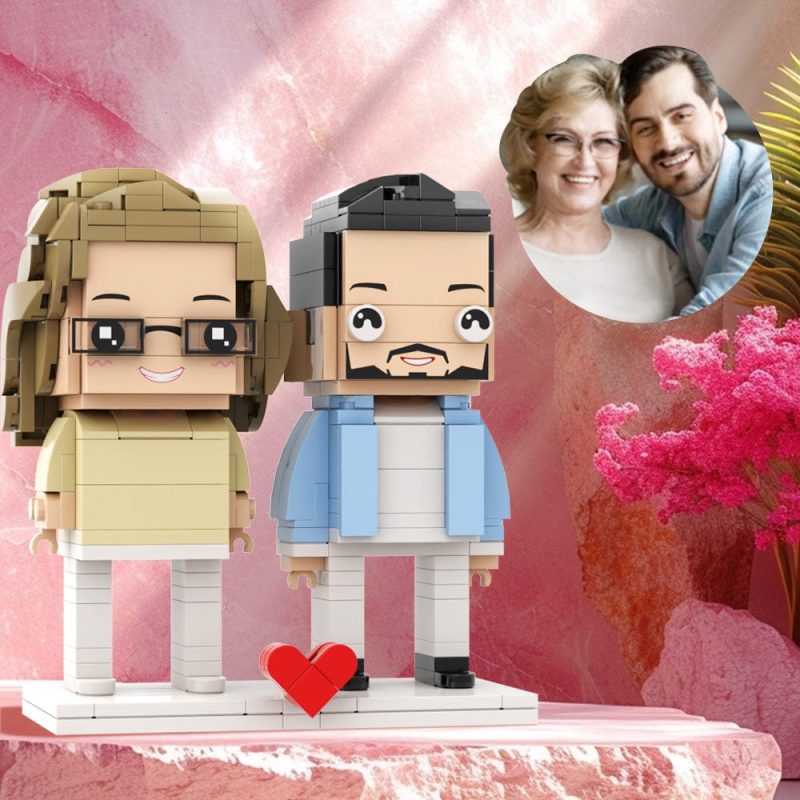 Mother’s Day Gifts Customizable Fully Body 2 People Custom Brick Figures Mom & Son Brick Figures Gift For Mom