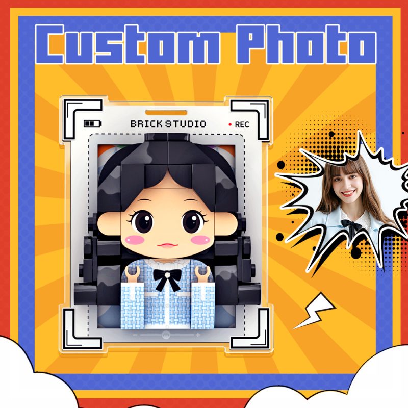 Personalized Brick Figure Fridge Magnets White Photo Stickers Diy Couple Gift Fridge Magnets Gifts For Girlfriend Boyfriend