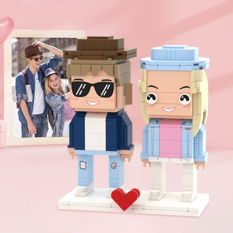 Valentine’s Day Gifts Customizable Fully Body 2 People Custom Brick Figures Custom Building Block Gifts