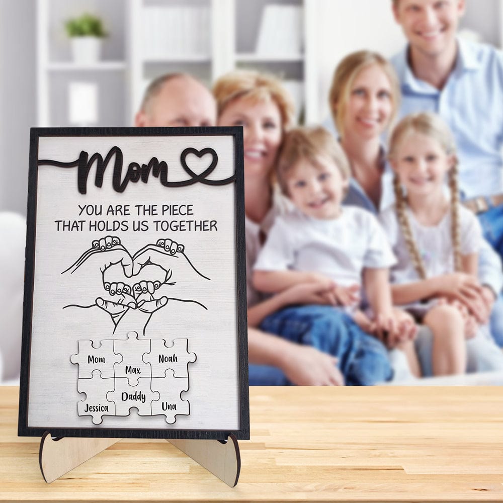 Personalized Mom Puzzle Plaque You Are the Piece That Holds Us Together Custom Family Member Puzzle Sign Mother's Day Gifts - Image 2
