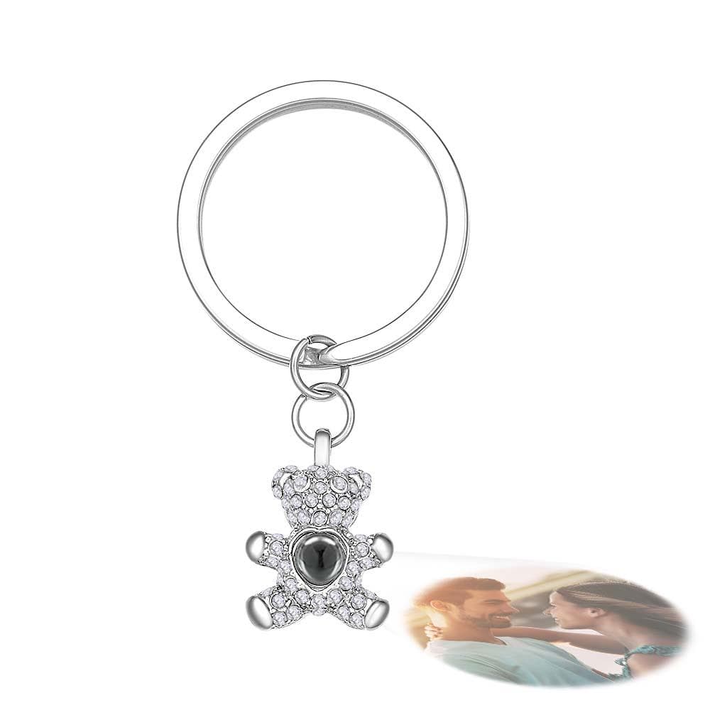 Custom Photo Projection Keychain Cute Bear Personalized Photo Keychain Gift - Image 2