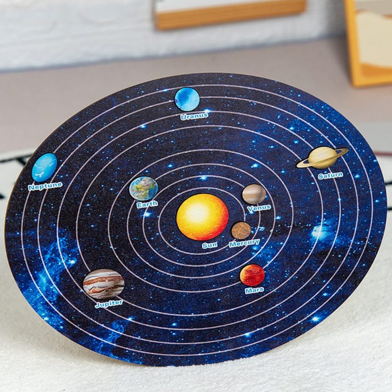 Solar System Jigsaw Puzzles Wooden Puzzles Gifts for Kids and Toddlers – Montessori Toys