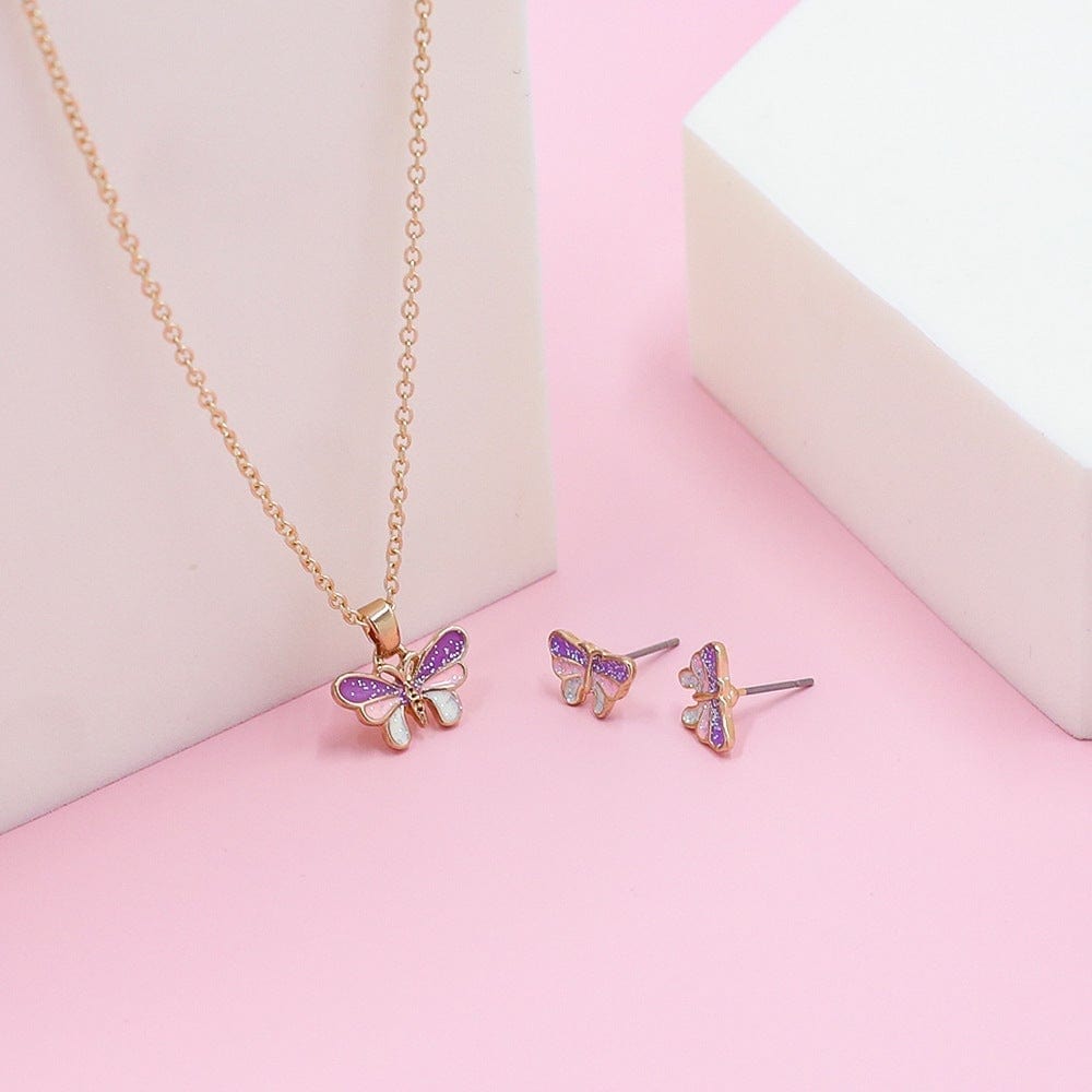 Butterfly Necklace with Earrings Valentine's Gifts for Her - Image 2