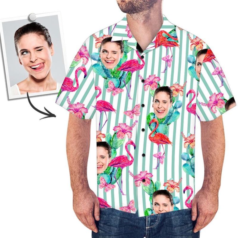 Custom Hawaiian Shirts with Face – Stripe