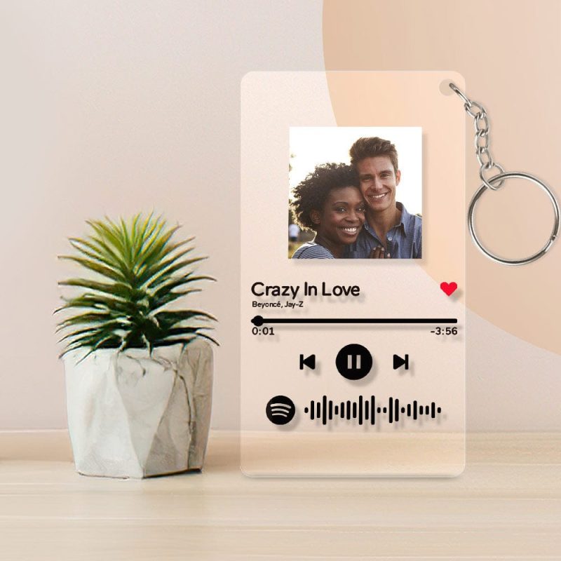 Custom Music Plaque Keychain Spotify Keychain Custom Valentine‘s Day Gifts