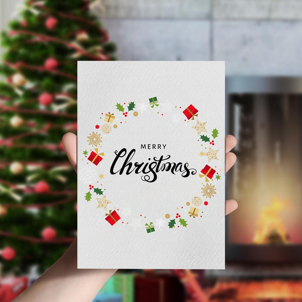 Merry Christmas Card Family Christmas Cards Gift Box -Vertical Card - Image 2