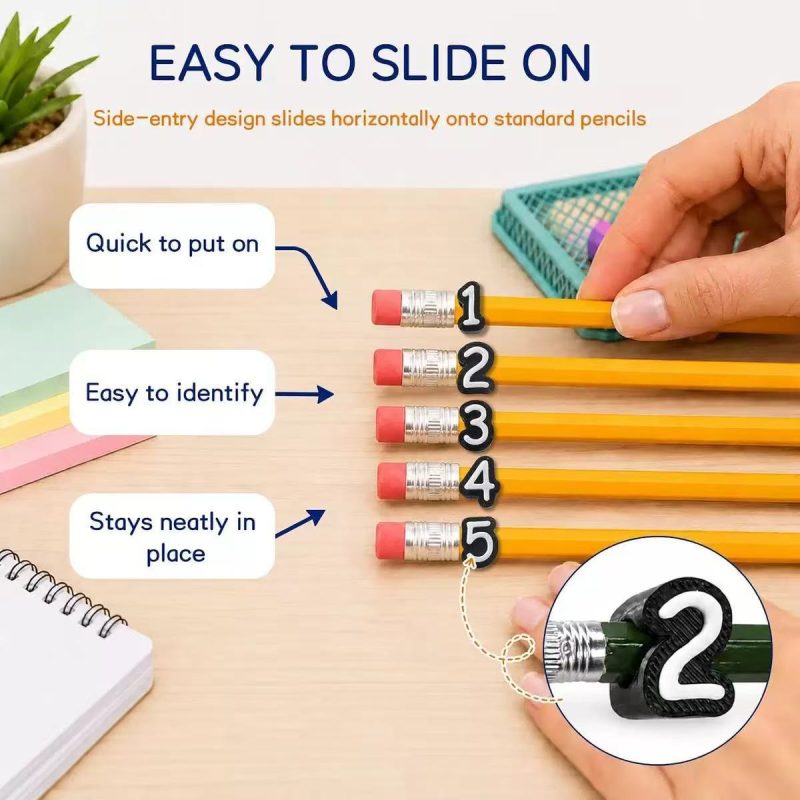 Numbered Pencil Toppers — 30/50 Pc Classroom Set