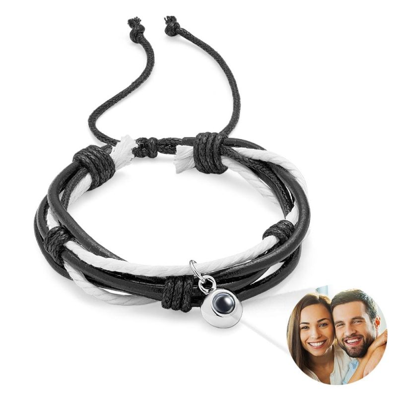 Custom Projection Bracelet Cord Braiding Gift for Him