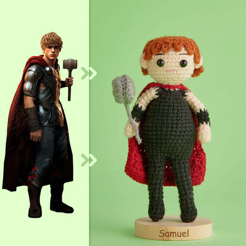 Full Body Customizable 1 Person Custom Crochet Doll Personalized Gifts Handwoven Mini Dolls - Thor - Image 2