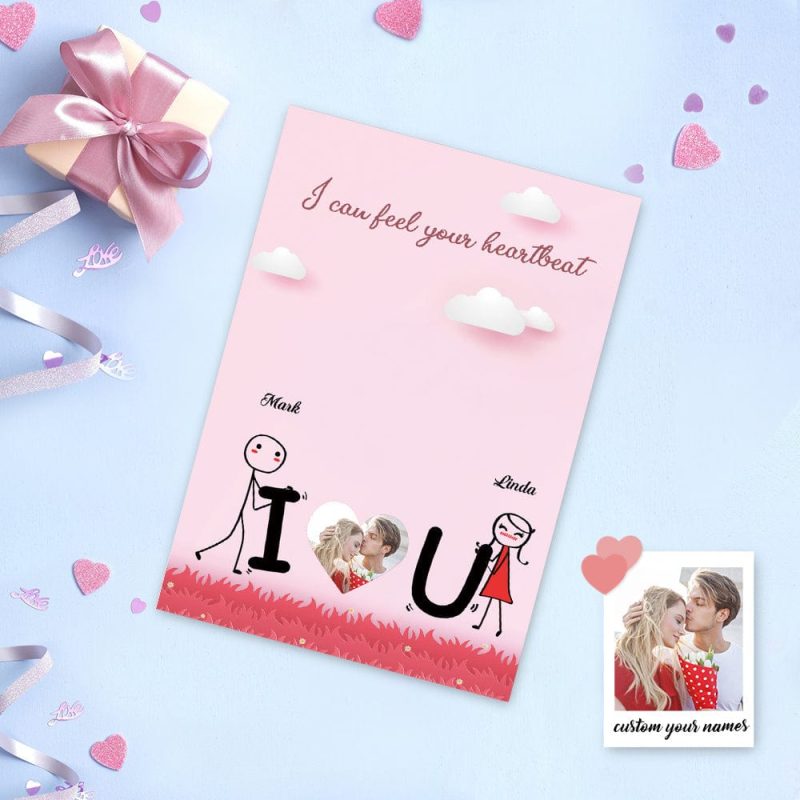 Personalized Valentine’s Day Card Love Card Greeting Card I Can Feel Your Heartbeat