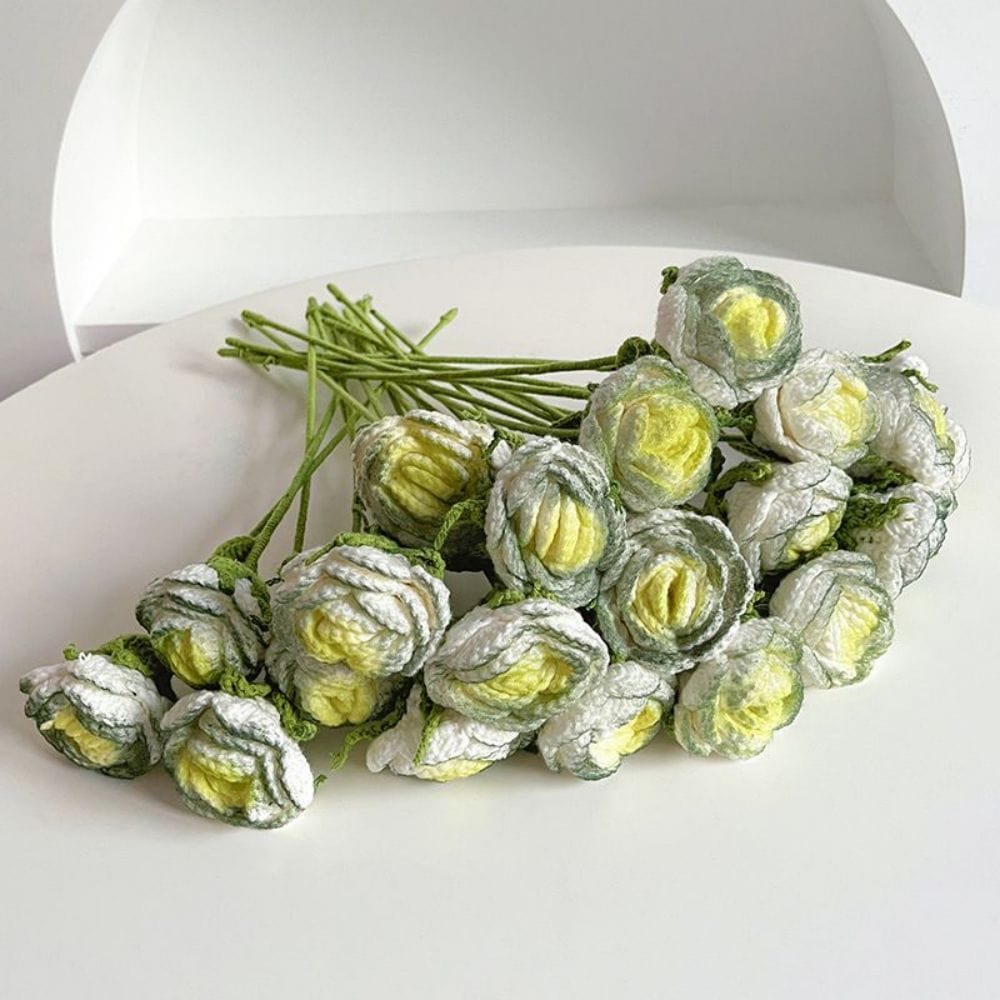 1pc Handmade Knitted Flower Rose Crochet Flower Gift for Her - Image 2