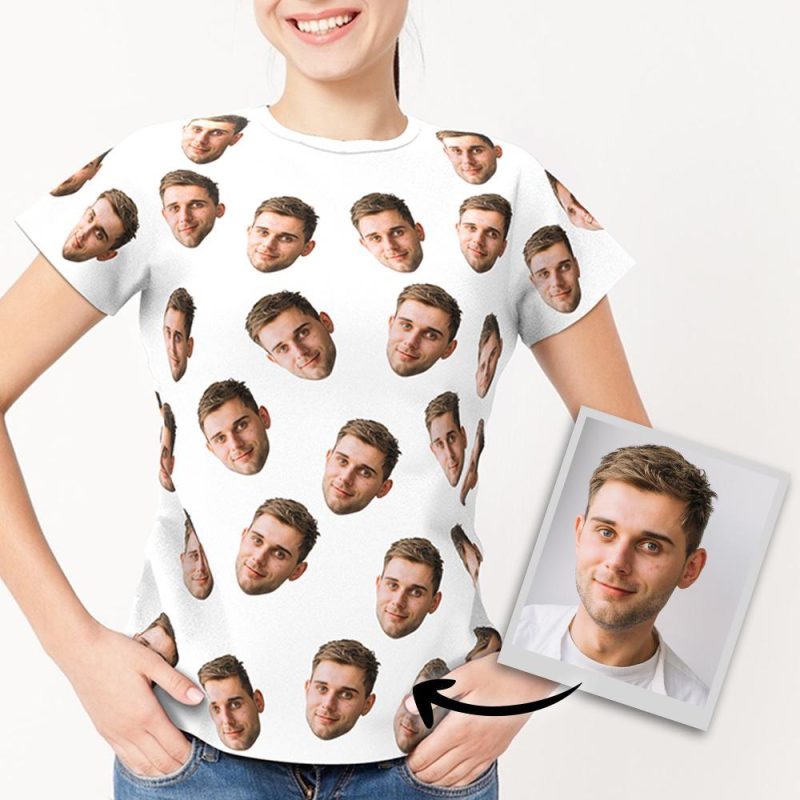 Custom Faces T-shirt Funny Girlfriend Gift