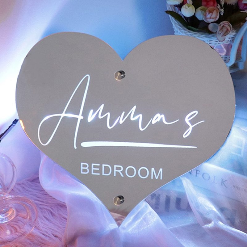 Custom Mirror Light With Name Custom Heart-shaped Marquee Mirror Light Gifts for Her