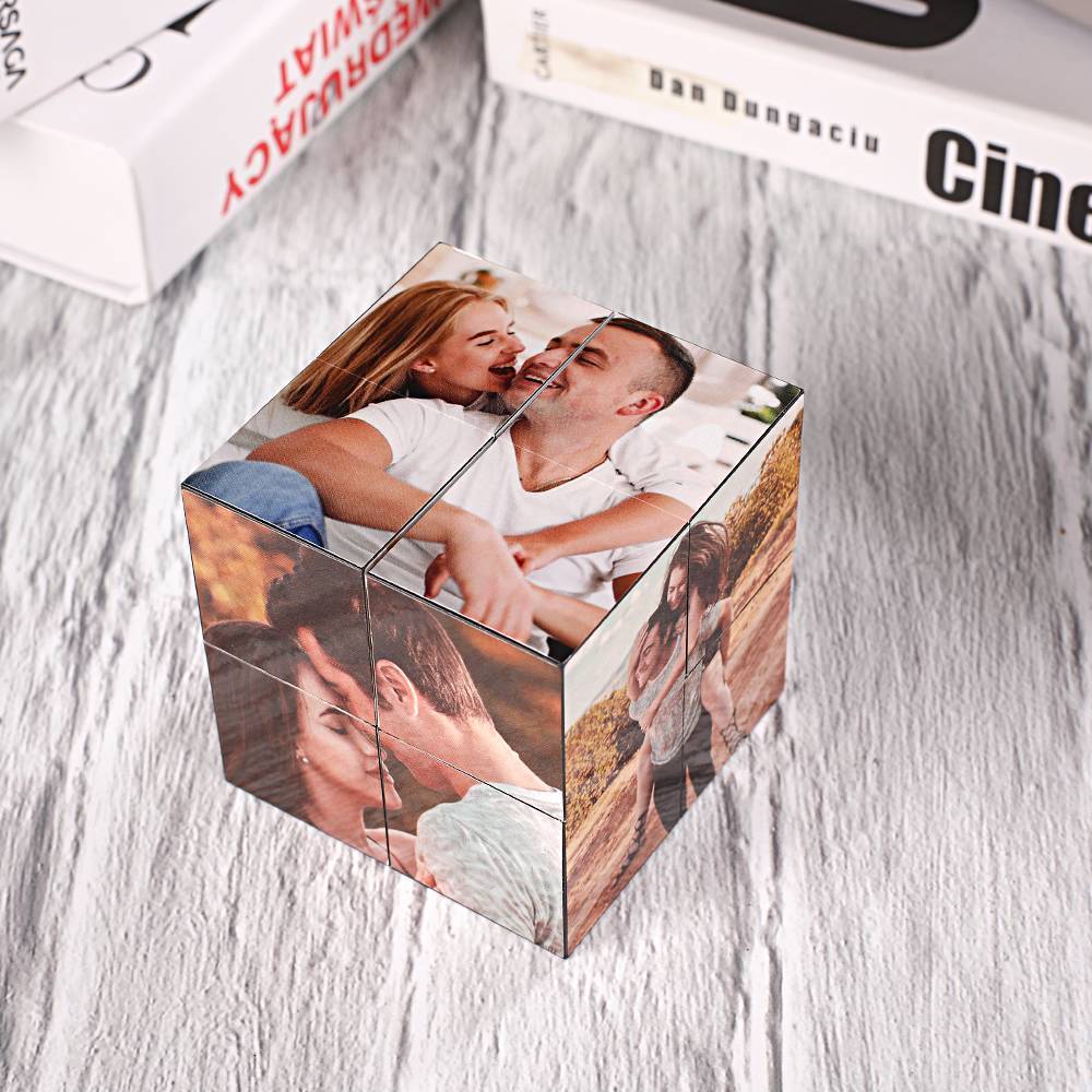 Photo Cube Custom Photo Gift Magic Foldable Picture Cube Valentines Day Gifts - Image 3
