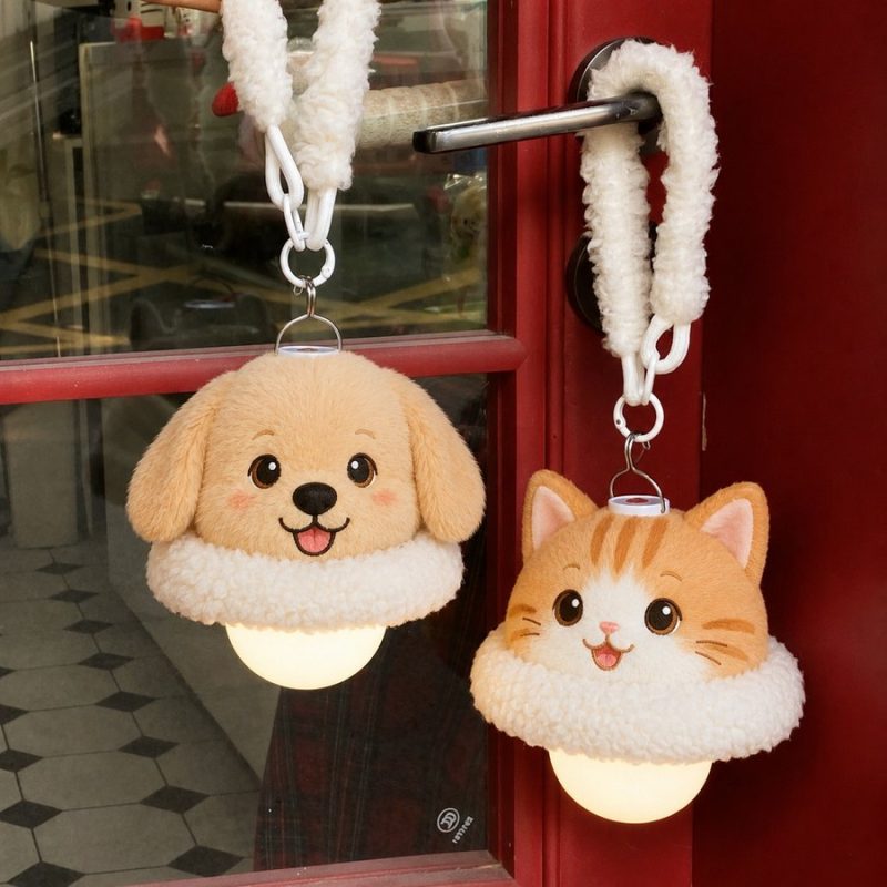 Custom Pet Night Light, Personalized Dog & Cat Plush Portrait Lamp with Warm Glow for Pet Lovers