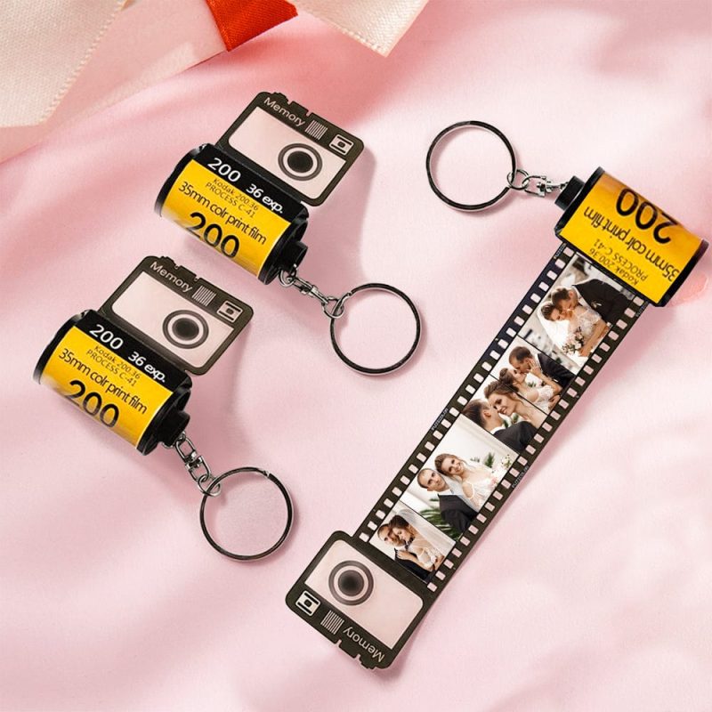 Wedding Gift Custom Camera Roll Keychain for Her/Him 5-20 Photos