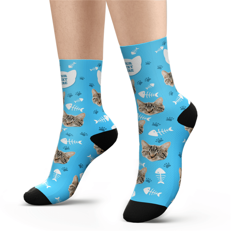 Custom Photo Socks Pet Lover Cat Style Face Mash Socks