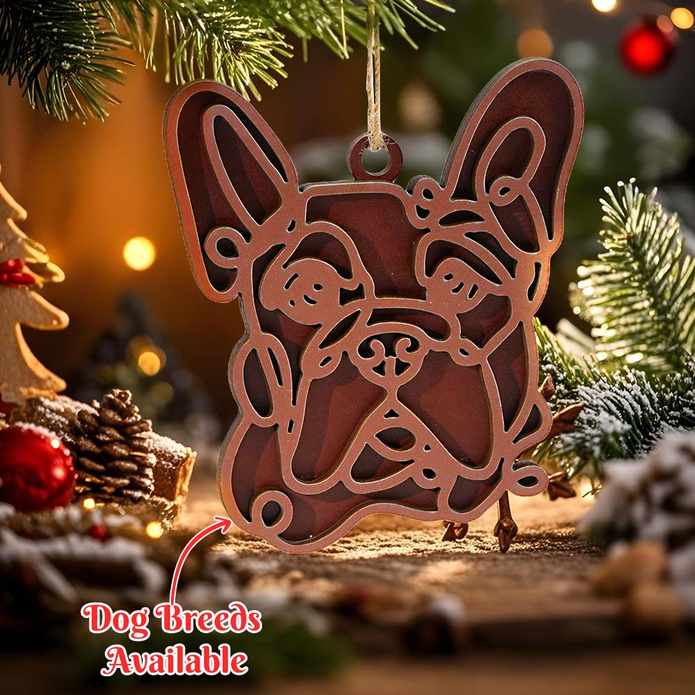 Personalized Line Art Dog Christmas Ornament Christmas Gift for Dog Lover - Image 2