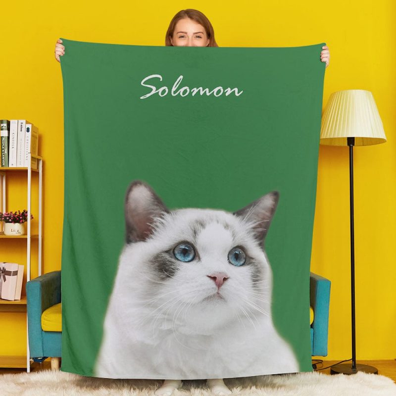 Custom Photo Blanket Personalized Pet Portrait Blanket