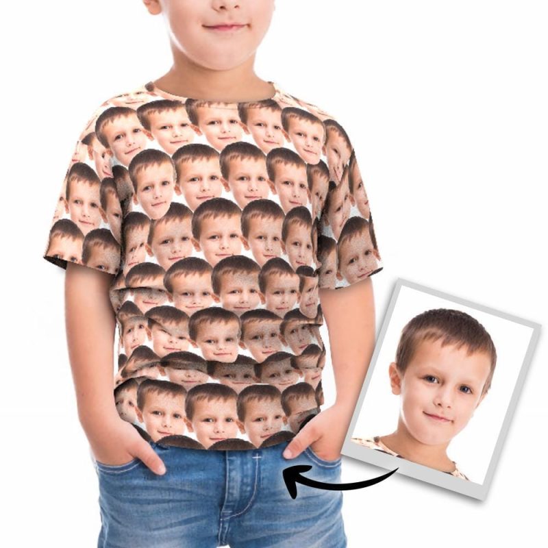 Custom Face Shirt Dad & Son Matching Shirts Personalized T-shirt Gift For Kid
