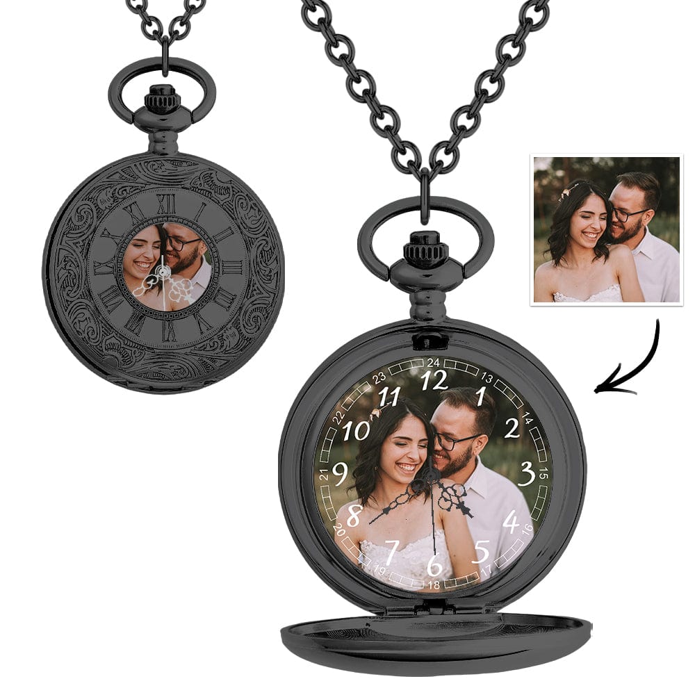 Custom Photo Pocket Watch Personalised Hollow Pattern Pocket Watchs Gift - Image 2