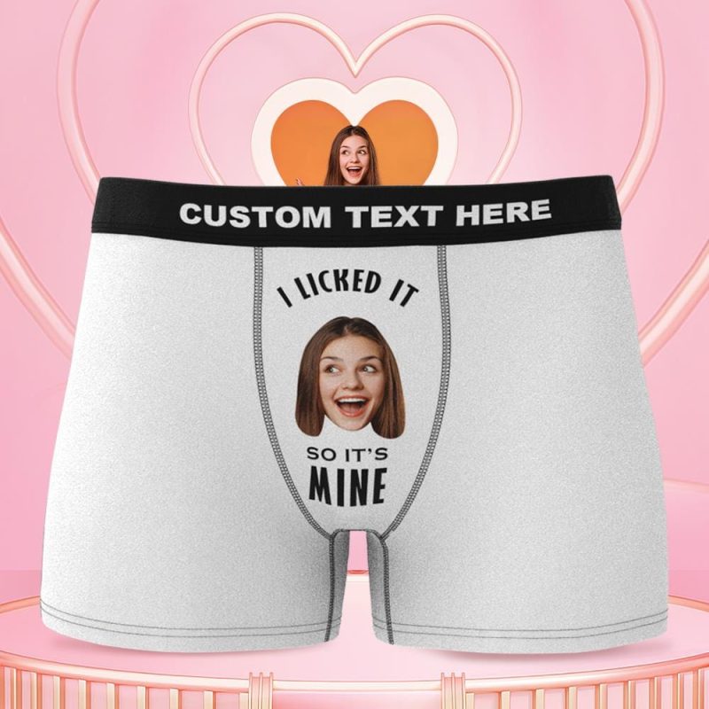 I Licked It So It’s Mine Custom Face Boxer Gifts for Boyfriend 3D Online Preview